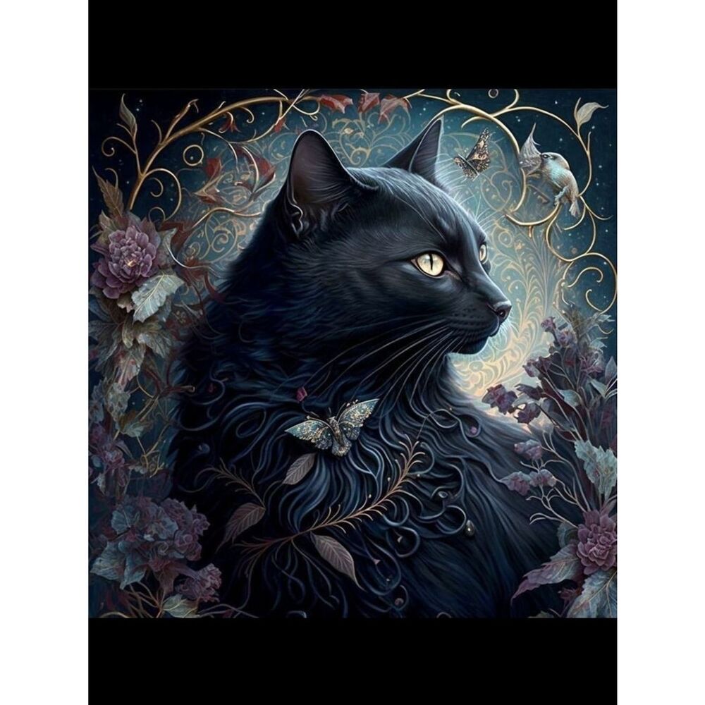 Custom Fridge Magnet Black Cat Mystical Home Kitchen Decor